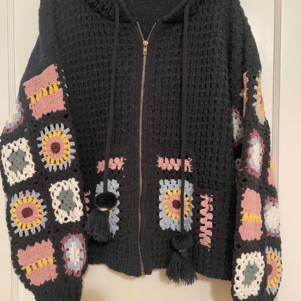 Gorgeous Granny Square Knitted Sweater!